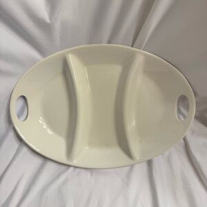 Food Network Ceramic Divided Serving Platter Dish Tray Holiday Home Entertaining